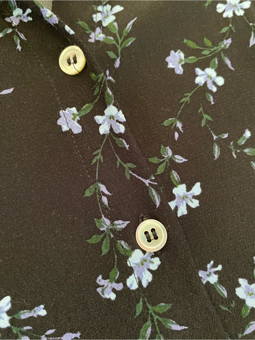 & Other Stories Paris Atelier Floral Maxi Dress 10 Black Blue Button Collar - Picture 5 of 16